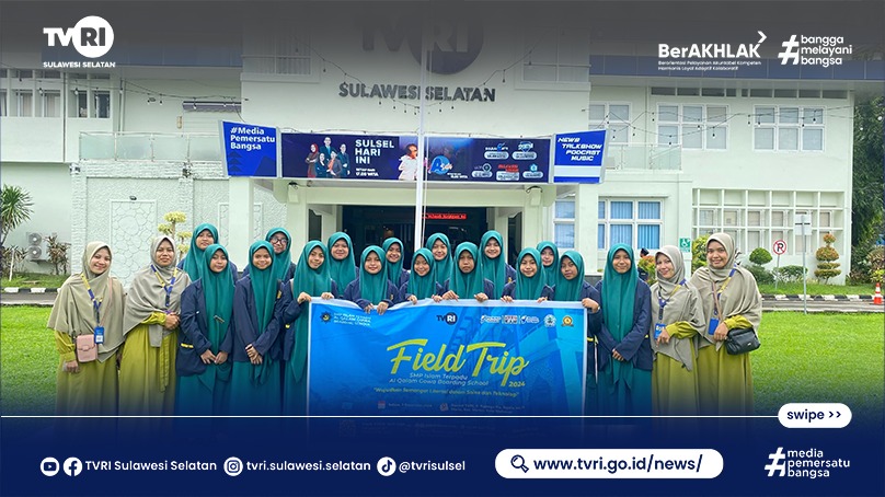 Field Trip Edukatif ke TVRI Sulsel, Siswa SMP Diajak Mengenal Dunia Penyiaran Lebih Dekat