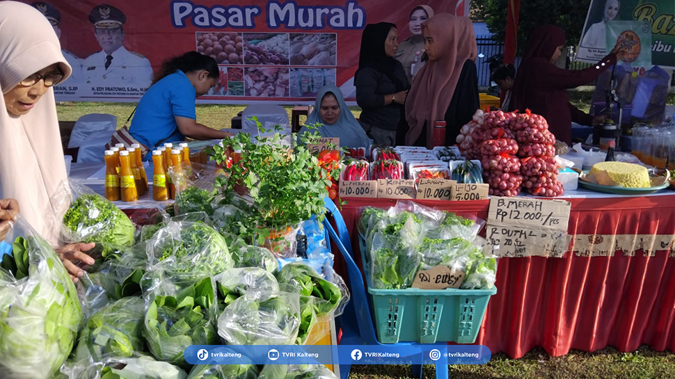 Bazar Pangan Murah yang Digelar oleh TVRI Kalteng bersama Dinas Ketahanan Pangan provinsi Kalteng Mendapat Antusiasme dari Masyarakat