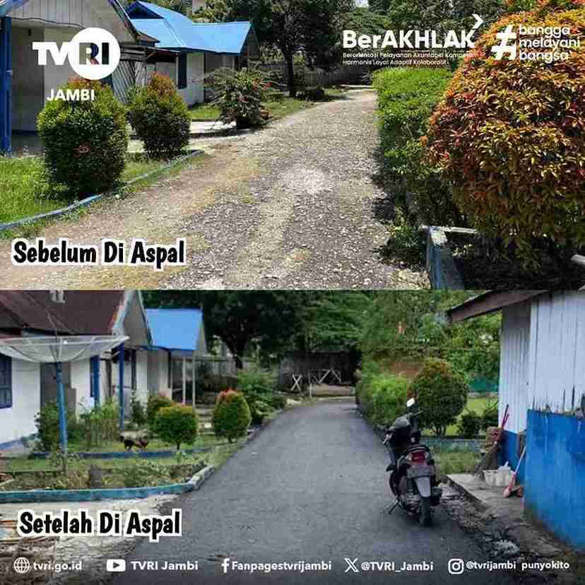 Transmisi TVRI Stasiun Jambi Menerima Hibah Pengaspalan Jalan dan Halaman Dari Pemkab Sarolangun