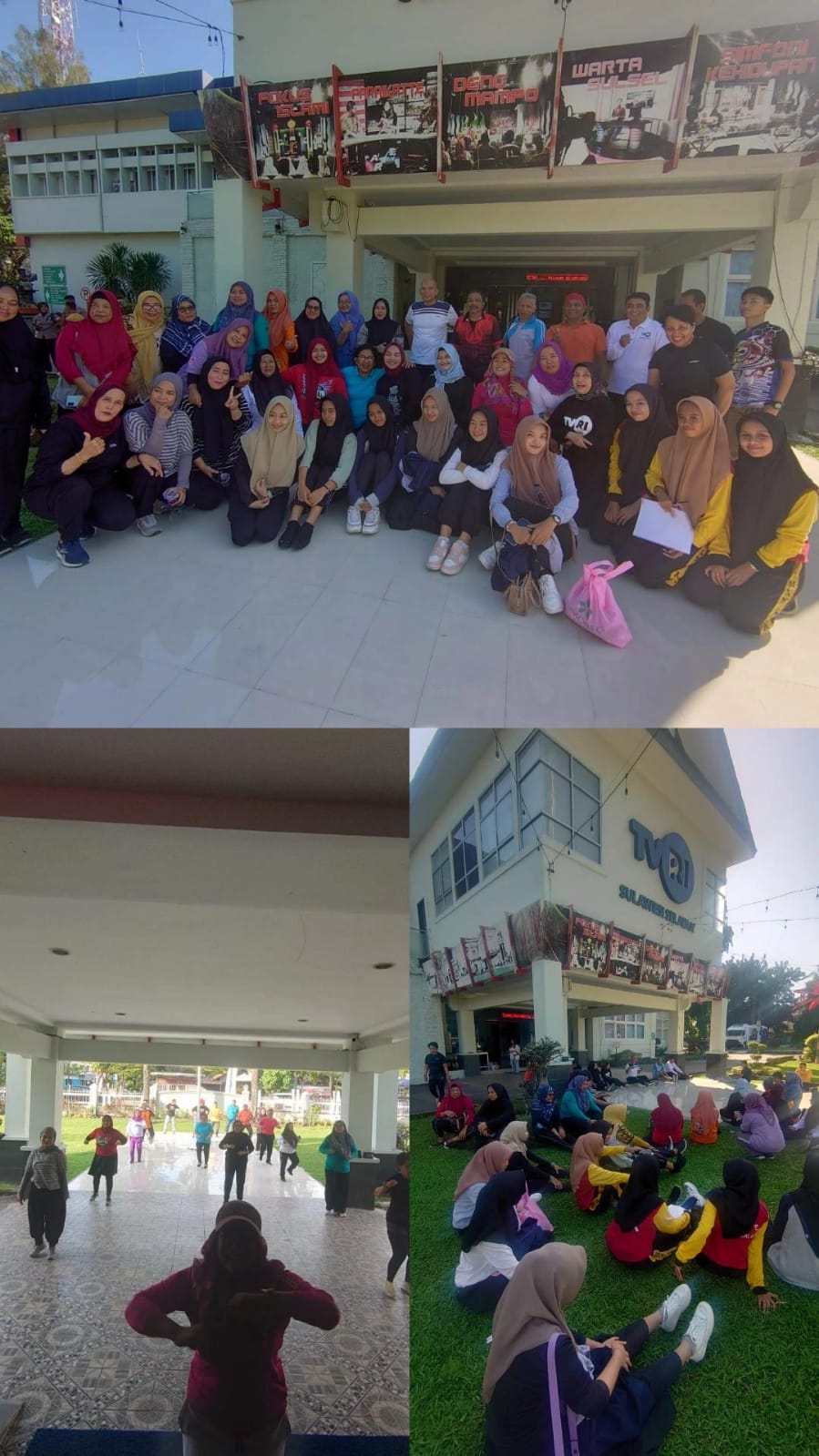 Senam Pagi Bersama Kepala Stasiun dan Karyawan TVRI Sulawesi Selatan